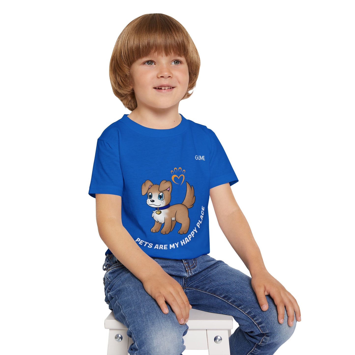Cute Pet-Themed Toddler T-Shirt - "Pets Are My Happy Place"