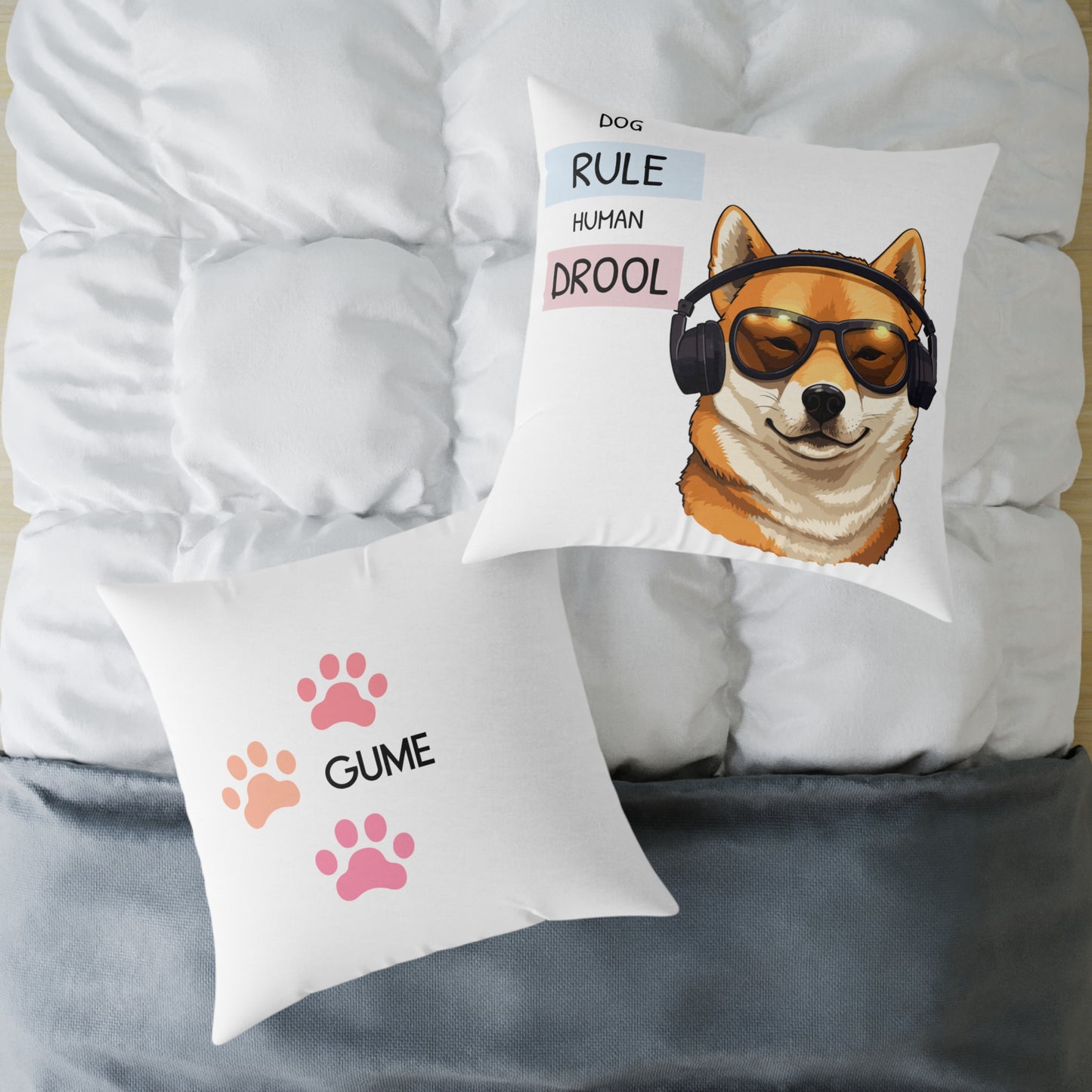 Cute Pet-Themed Square Poly Canvas Pillow - Ideal for Dog Lovers