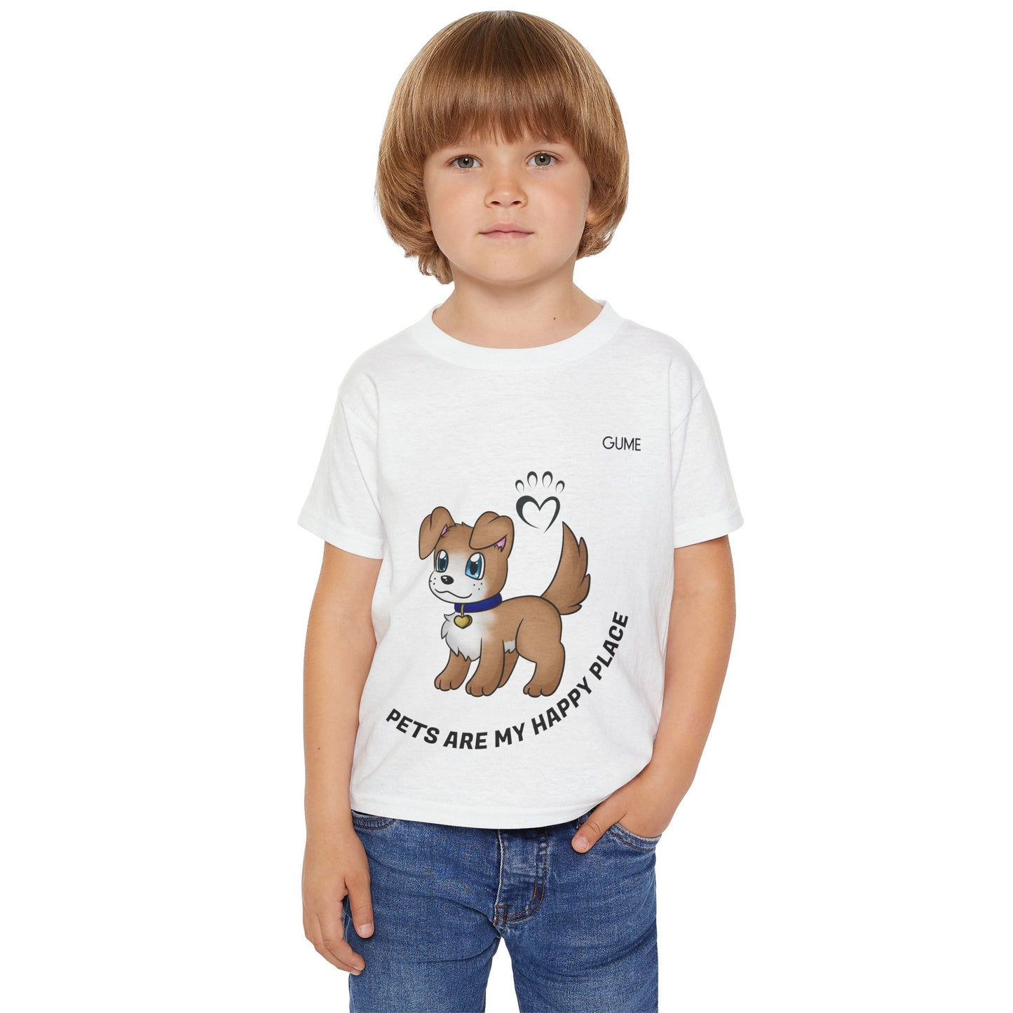 Cute Pet-Themed Toddler T-Shirt - "Pets Are My Happy Place"