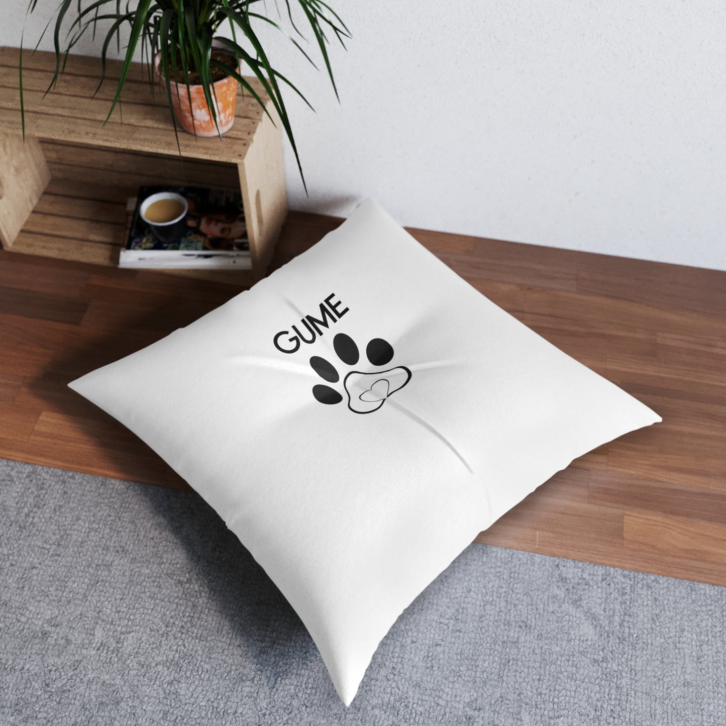 Dog Lover's Tufted Floor Pillow - Cute Pet Decor, Animal Gift, Couch Cushion, Home Accents, Bedside Pillow