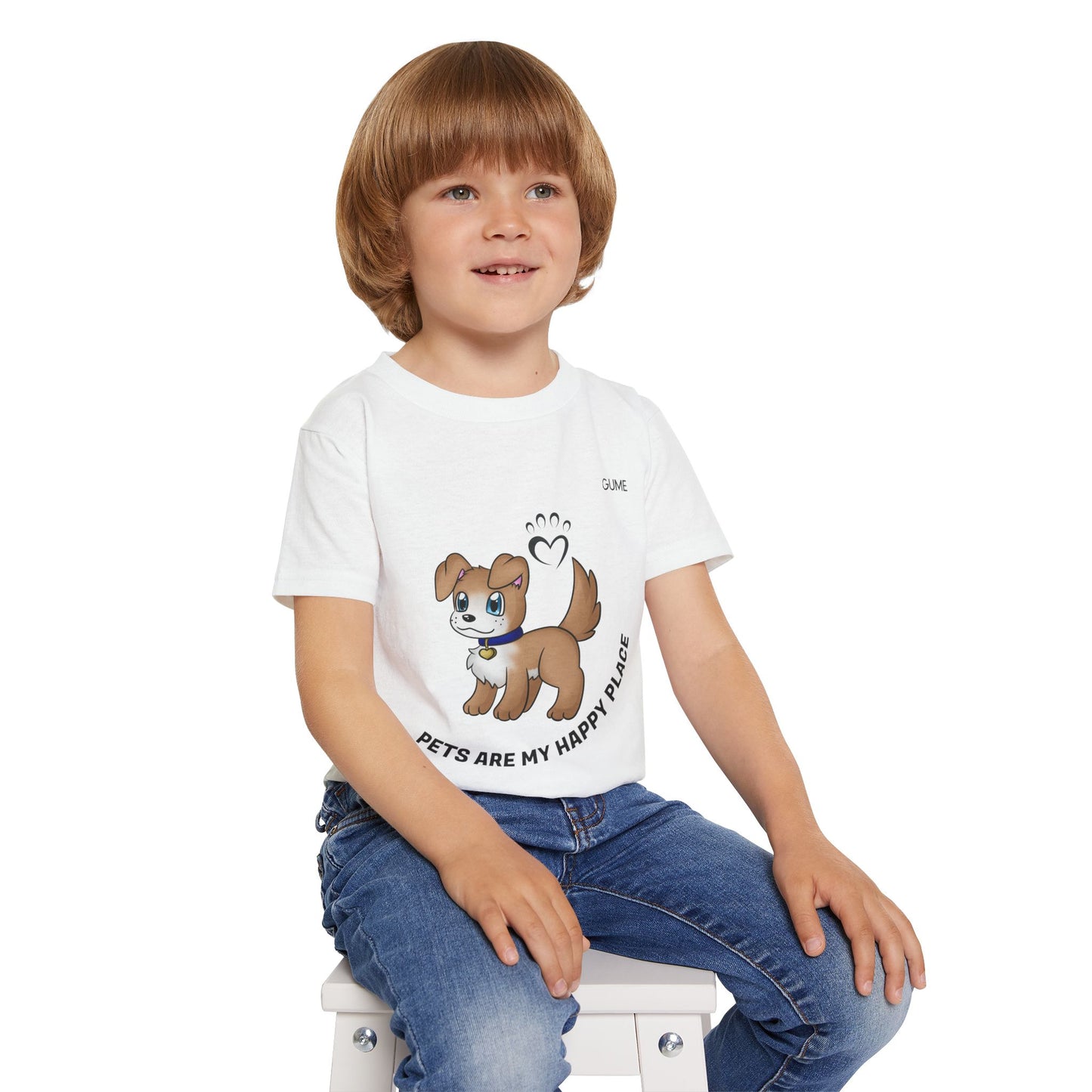 Cute Pet-Themed Toddler T-Shirt - "Pets Are My Happy Place"