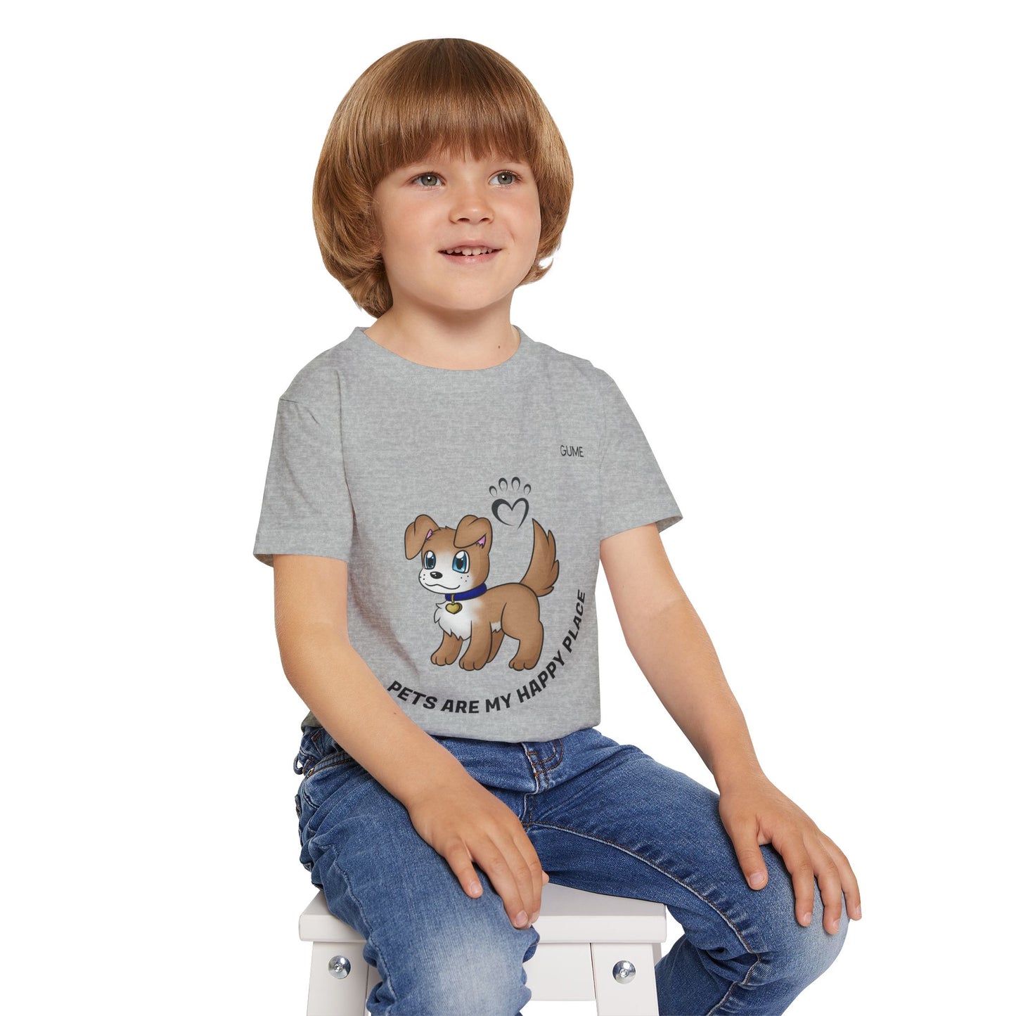Cute Pet-Themed Toddler T-Shirt - "Pets Are My Happy Place"