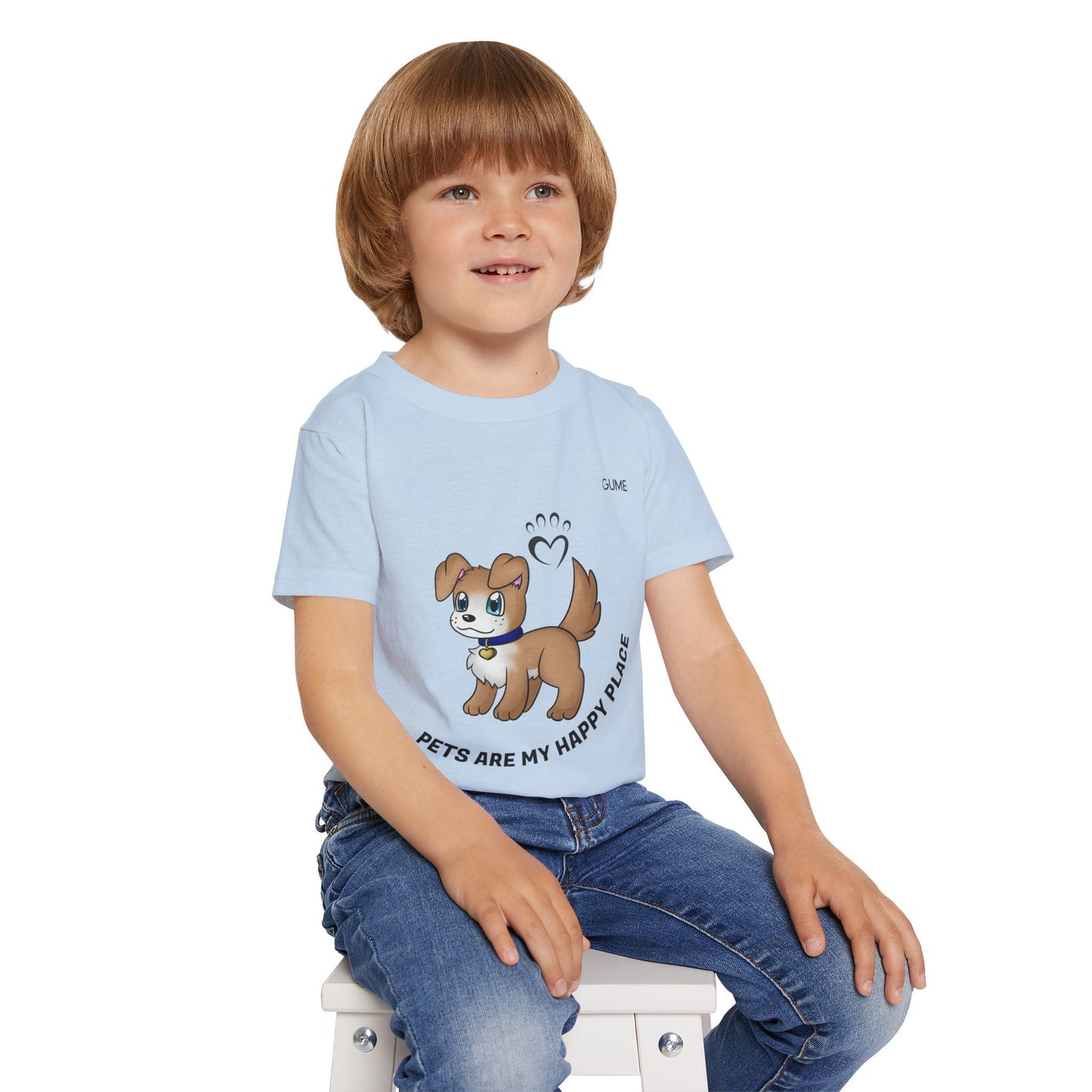Cute Pet-Themed Toddler T-Shirt - "Pets Are My Happy Place"