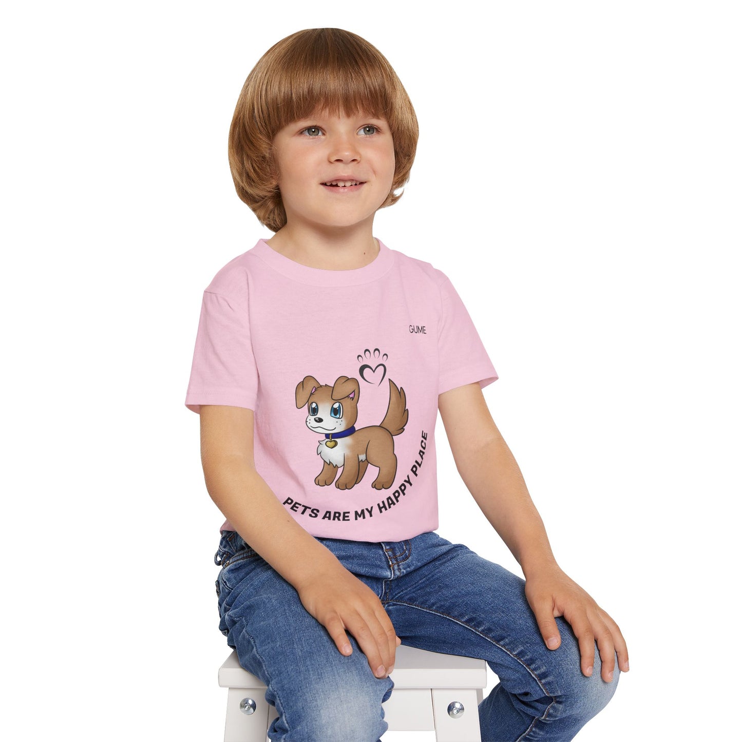 Cute Pet-Themed Toddler T-Shirt - "Pets Are My Happy Place"