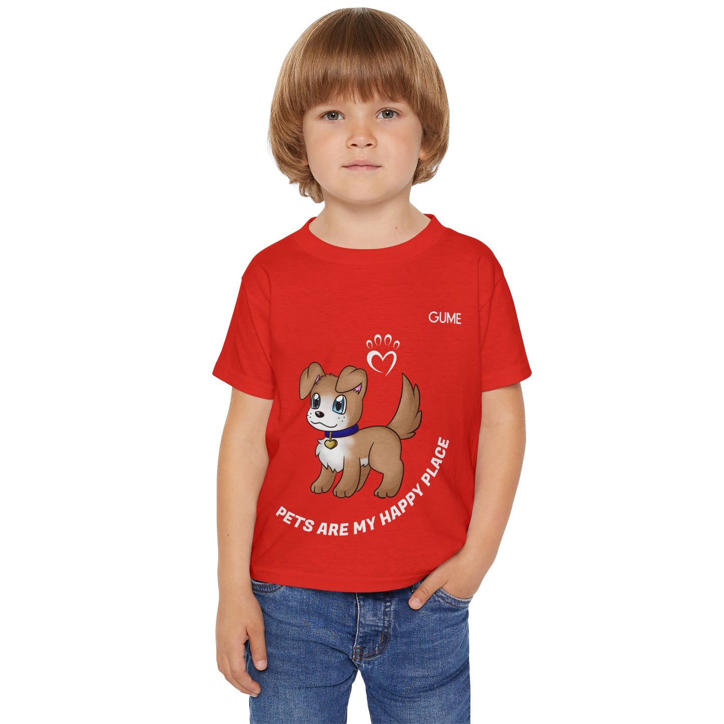 Cute Pet-Themed Toddler T-Shirt - "Pets Are My Happy Place"