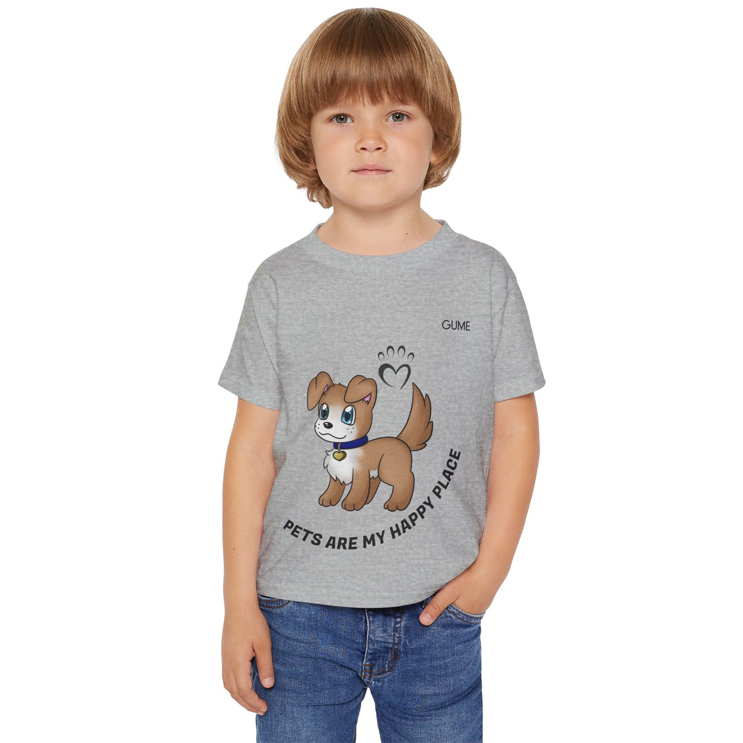 Cute Pet-Themed Toddler T-Shirt - "Pets Are My Happy Place"
