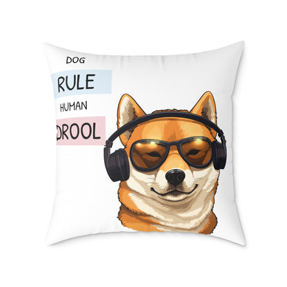 Cute Pet-Themed Square Poly Canvas Pillow - Ideal for Dog Lovers