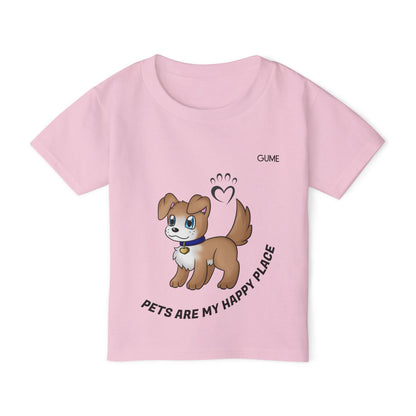Cute Pet-Themed Toddler T-Shirt - "Pets Are My Happy Place"