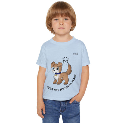 Cute Pet-Themed Toddler T-Shirt - "Pets Are My Happy Place"