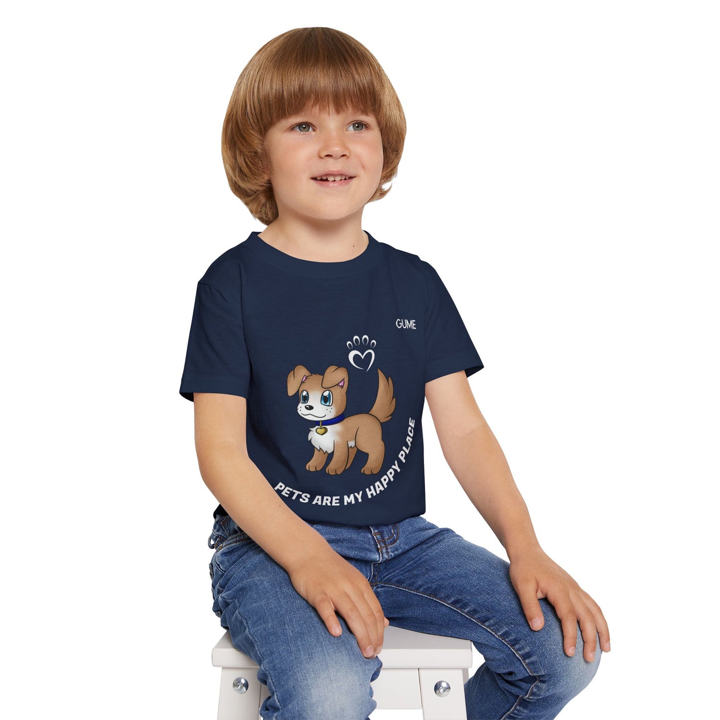Cute Pet-Themed Toddler T-Shirt - "Pets Are My Happy Place"