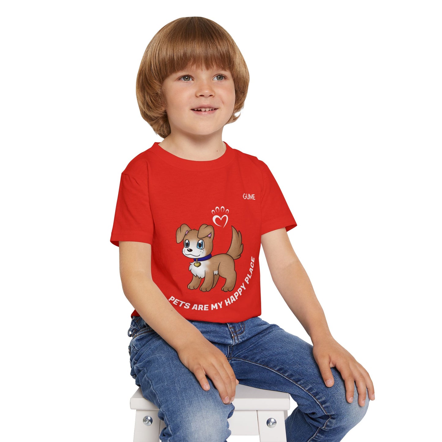 Cute Pet-Themed Toddler T-Shirt - "Pets Are My Happy Place"
