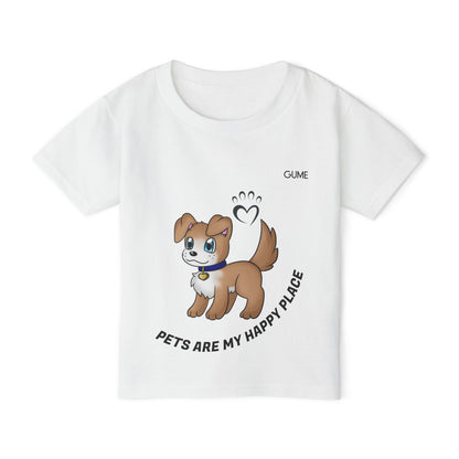 Cute Pet-Themed Toddler T-Shirt - "Pets Are My Happy Place"