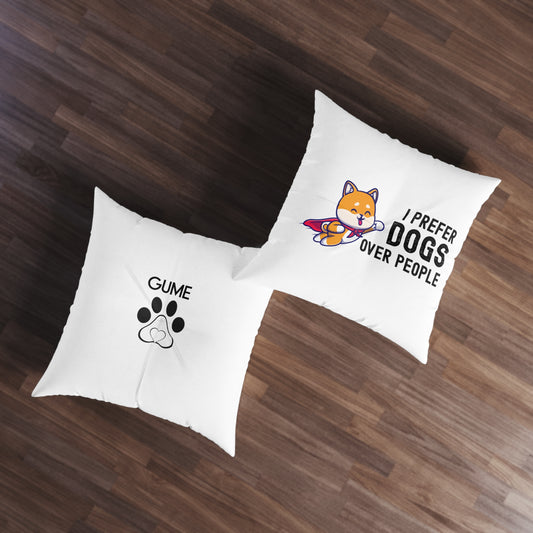Dog Lover's Tufted Floor Pillow - Cute Pet Decor, Animal Gift, Couch Cushion, Home Accents, Bedside Pillow