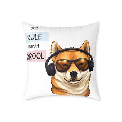 Cute Pet-Themed Square Poly Canvas Pillow - Ideal for Dog Lovers