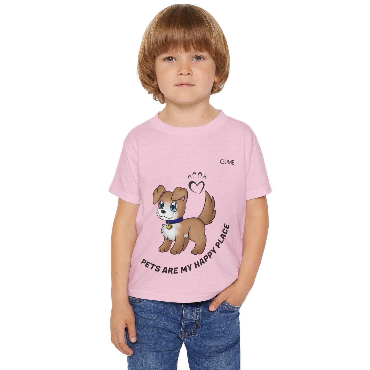 Cute Pet-Themed Toddler T-Shirt - "Pets Are My Happy Place"