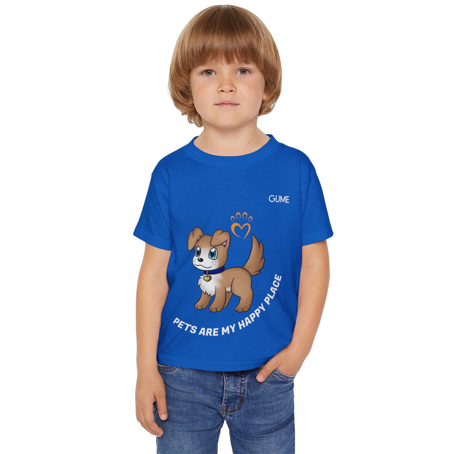 Cute Pet-Themed Toddler T-Shirt - "Pets Are My Happy Place"