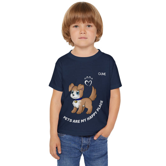 Cute Pet-Themed Toddler T-Shirt - "Pets Are My Happy Place"